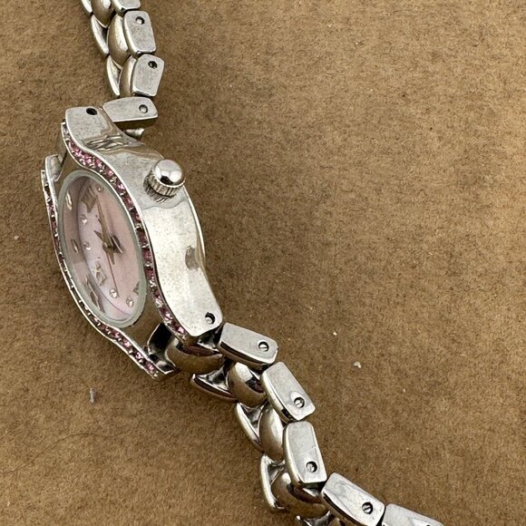Vintage Jaz Paris French Designer Watch With Pink Cubic Zirconia and MOP Dial - Picture 6 of 9